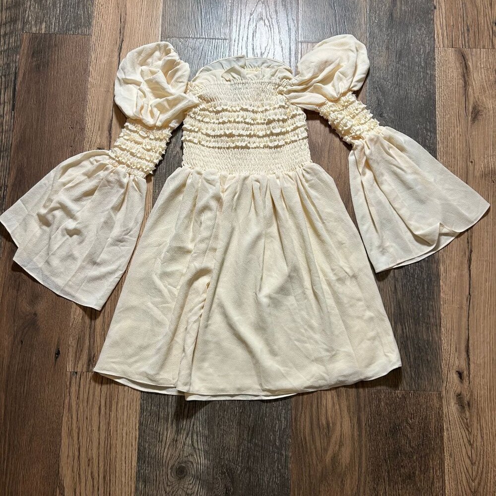 O.P.T. Luane Ruffle Dress Women's Size XS in Off White Ivory New With Tags! - Picture 4 of 4
